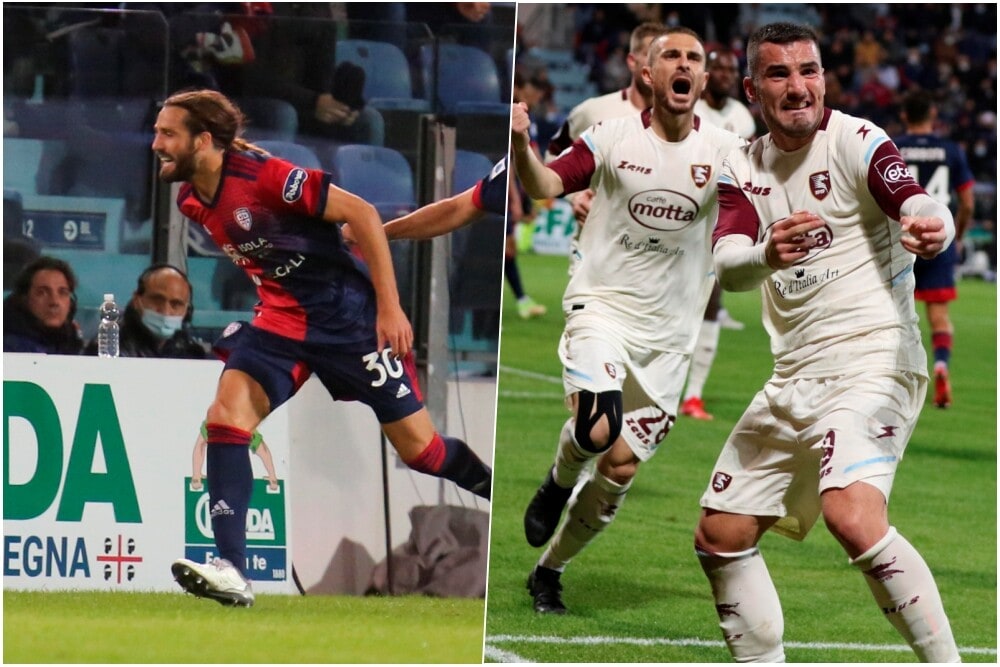 Il Cagliari si illude con Pavoletti, la Salernitana respira con Bonazzoli