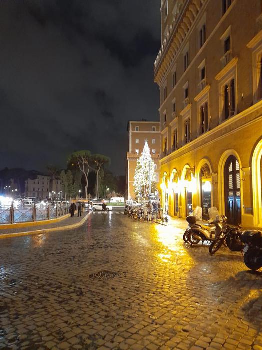 Natale: luci accese per l’albero in piazza Venezia a Roma