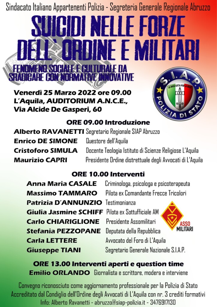 È un tema che dovrebbe soprattutto far riflettere i vertici di tutte le istituzioni delle Forze dell’Ordine e Militari, ed il legislatore