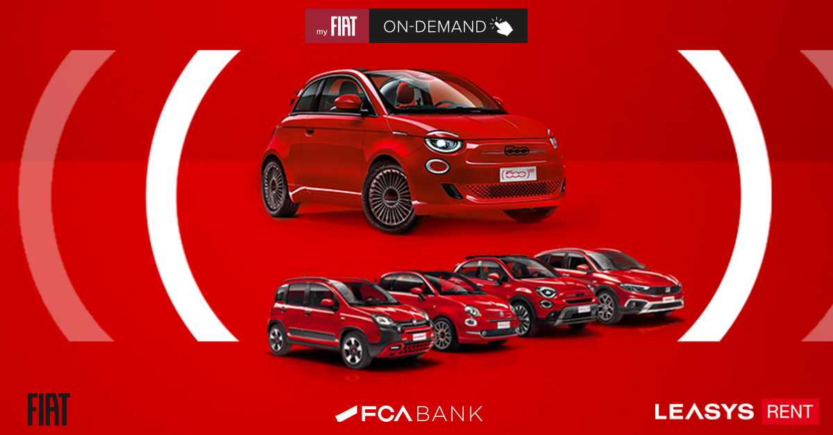 Nasce my FIAT On Demand, noleggio dedicato alla gamma FIAT in partnership con FCA Bank e Leasys Rent