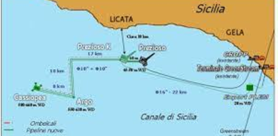 Il gas (99% metano), estratto dai giacimenti Argo e Cassiopea e trattato dall’impianto di Gela, avrà una portata di picco equivalente a più di 7 volte l’attuale