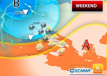 Meteo: Il prossimo weekend l’Italia risulterà sostanzialmente divisa tra l’anticiclone africano e un fronte instabile in discesa dal Nord Atlantico