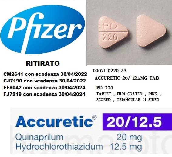 A quanto pare nei lotti esaminati del farmaco Accuretic c’era la presenza di nitrosammine, N-nitroso-quinapril in quantità giudicate troppo elevate