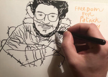 Gianluca Costantini, Freedom for Patrick Zaky, 2020, disegno