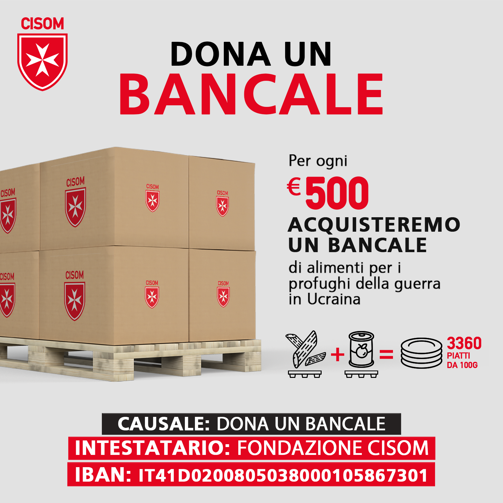 Emergenza Ucraina, il CISOM lancia la campagna “Dona un bancale”