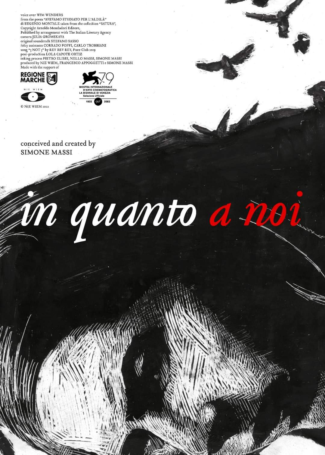 La videopoesia “in quanto a noi” di Simone Massi con voce recitante di Wim Wenders al festival di Venezia