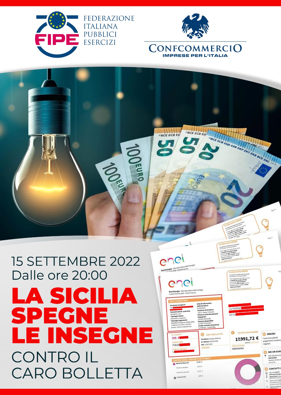 La Sicilia spegne le insegne, domani a Palermo la presentazione dell’iniziativa di protesta promossa da Fipe Confcommercio