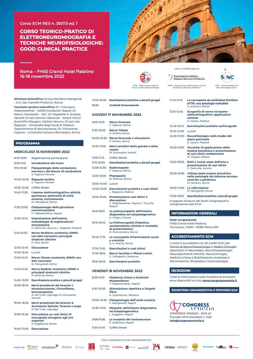 Sanità e innovazione. Aidr: a Roma prima edizione del corso di elettroneuromiografia digitale