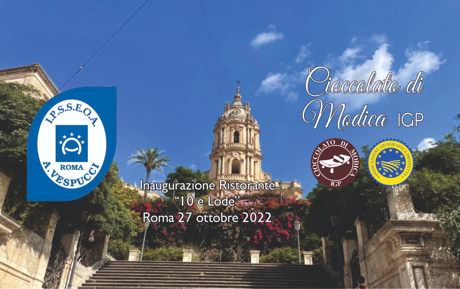 Cioccolato di Modica IGP: Una barretta con incarto dedicato all’evento, per festeggiare l’apertura del Ristorante “10 e Lode”