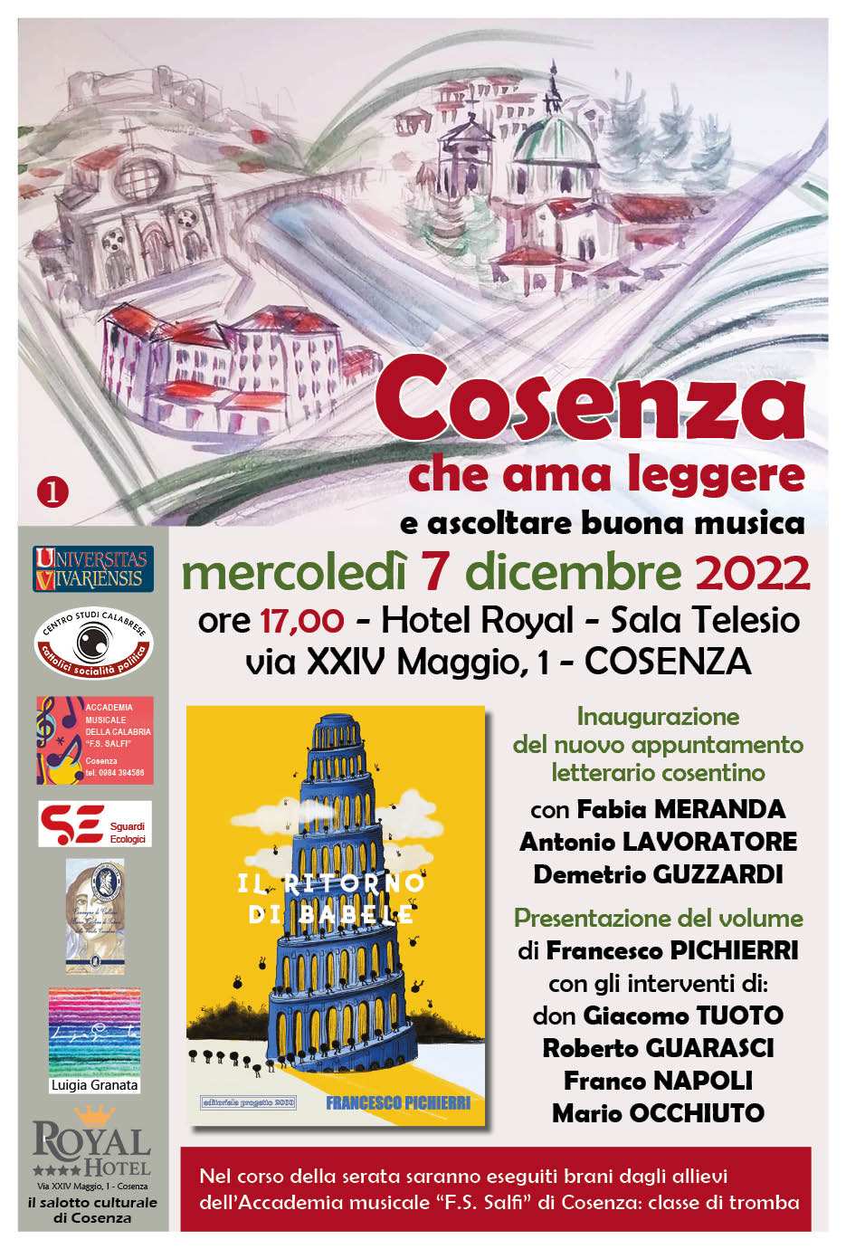 Nasce una nuova iniziativa di appuntamenti letterari, artistici e musicali Al Royal: Cosenza che ama leggere e ascoltare buona musica