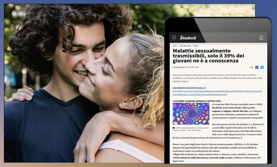 STUDENTI.IT: malattie sessualmente trasmissibili, solo 4 giovani su 10 hanno una conoscenza completa
