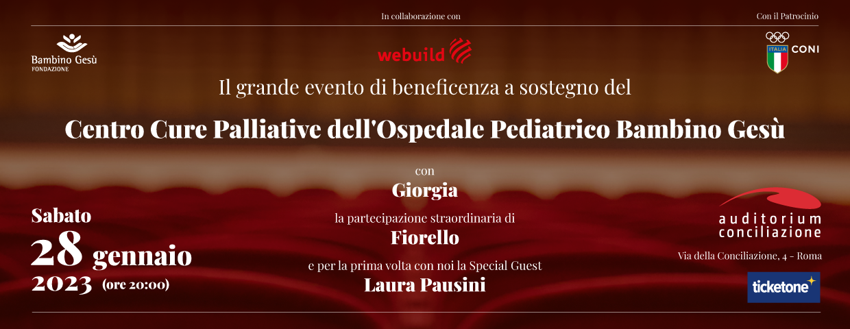 Laura Pausini, Fiorello, Giorgia, concerto solidale a sostegno del centro cure palliative pediatriche dell’ospedale Bambino Gesù