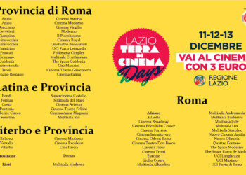 LAZIO TERRA DI CINEMA DAYS: in meno di 24 ore sale del 50% l’affluenza del pubblico nei cinema del Lazio aderenti all’iniziativa