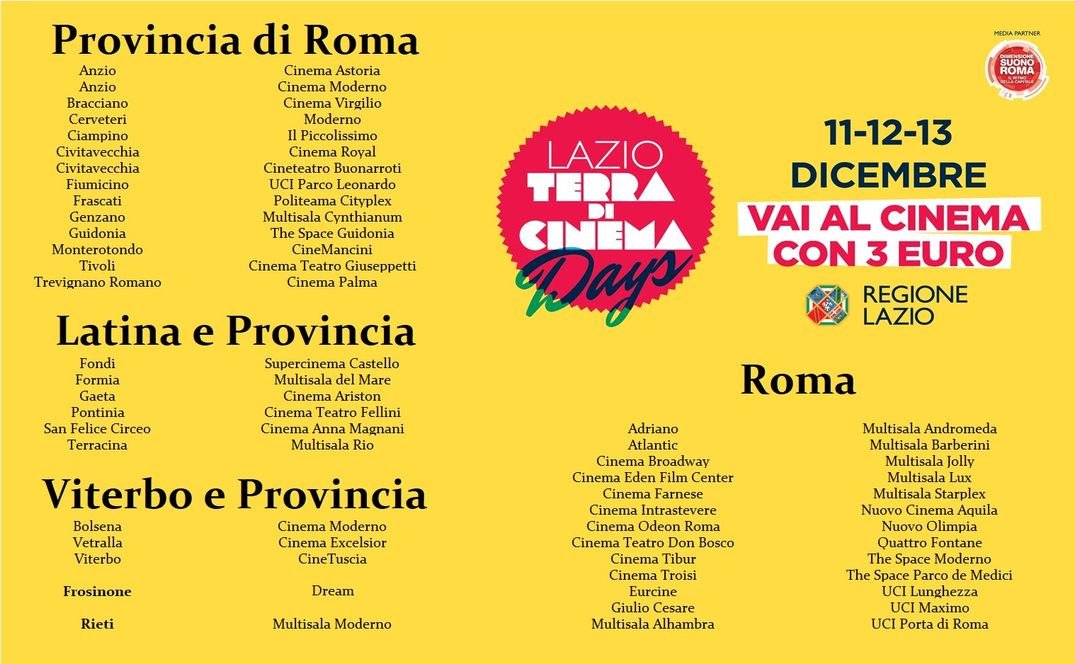 LAZIO TERRA DI CINEMA DAYS: in meno di 24 ore sale del 50% l’affluenza del pubblico nei cinema del Lazio aderenti all’iniziativa