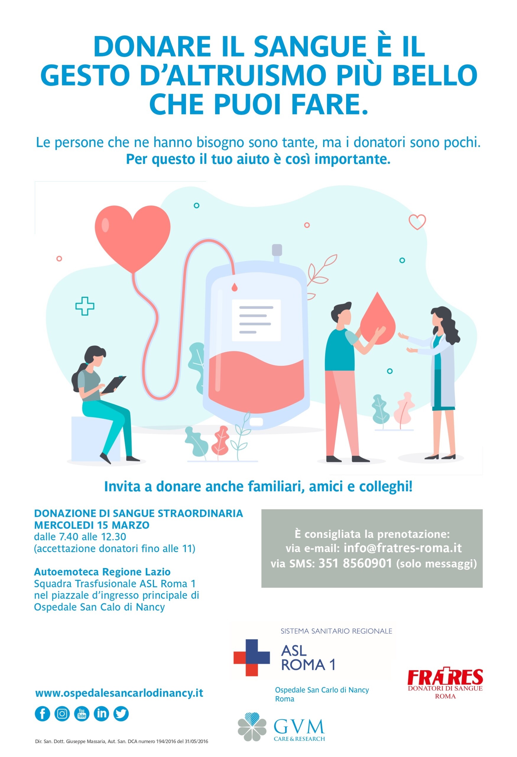 A Roma mancano 50.000 donatori di sangue