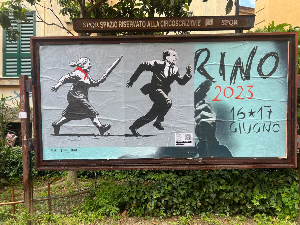 Street art, a Roma la nuova opera di Laika per il giorno della Liberazione