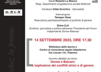 Donne, migrazioni, conflitti. Se ne parlerà con Diana Çuli, scrittrice e fondatrice del Forum delle Donne Indipendenti
