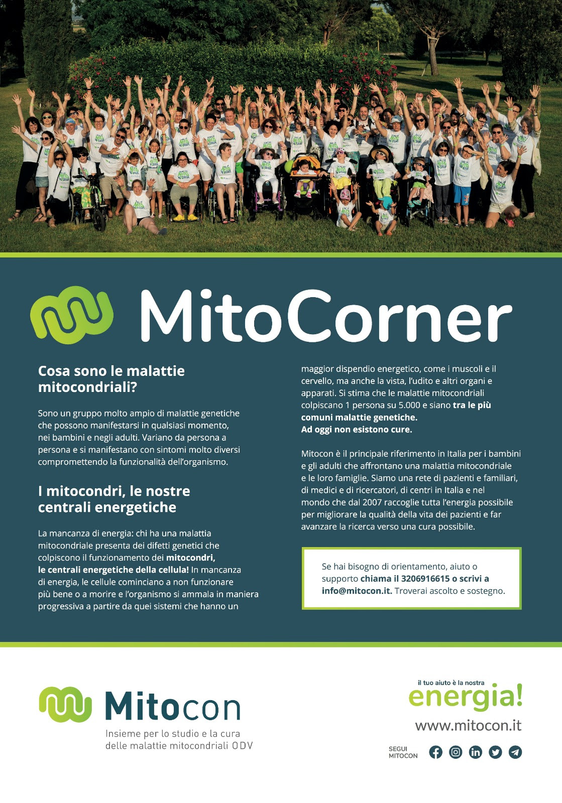 Mitocon rompe il silenzio sulle Malattie Mitocondriali, al via la ´Settimana mondiale di sensibilizzazione´