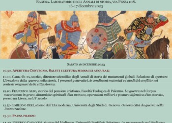 Anche il campo scelto per questo Convegno internazionale, la nascita e la permanenza della guerra nella storia, è sufficientemente largo