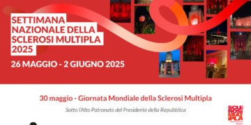Settimana nazionale della Sclerosi Multipla, l’Italia si tinge di rosso
