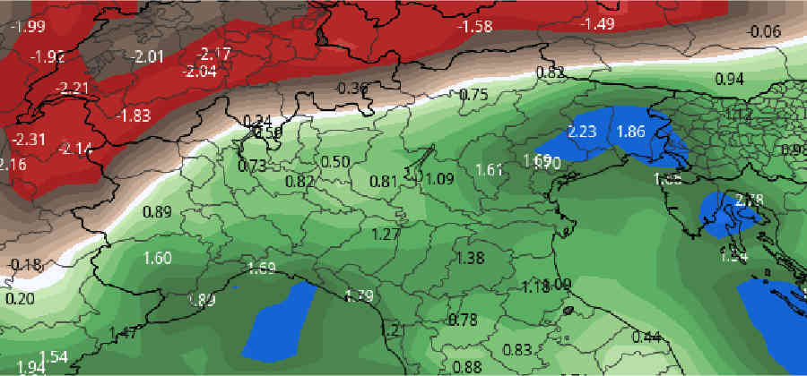 Anomalia precipitazioni sino Epifania. In Italia eccesso di neve su Alpi, in Svizzera e Austria deficit.