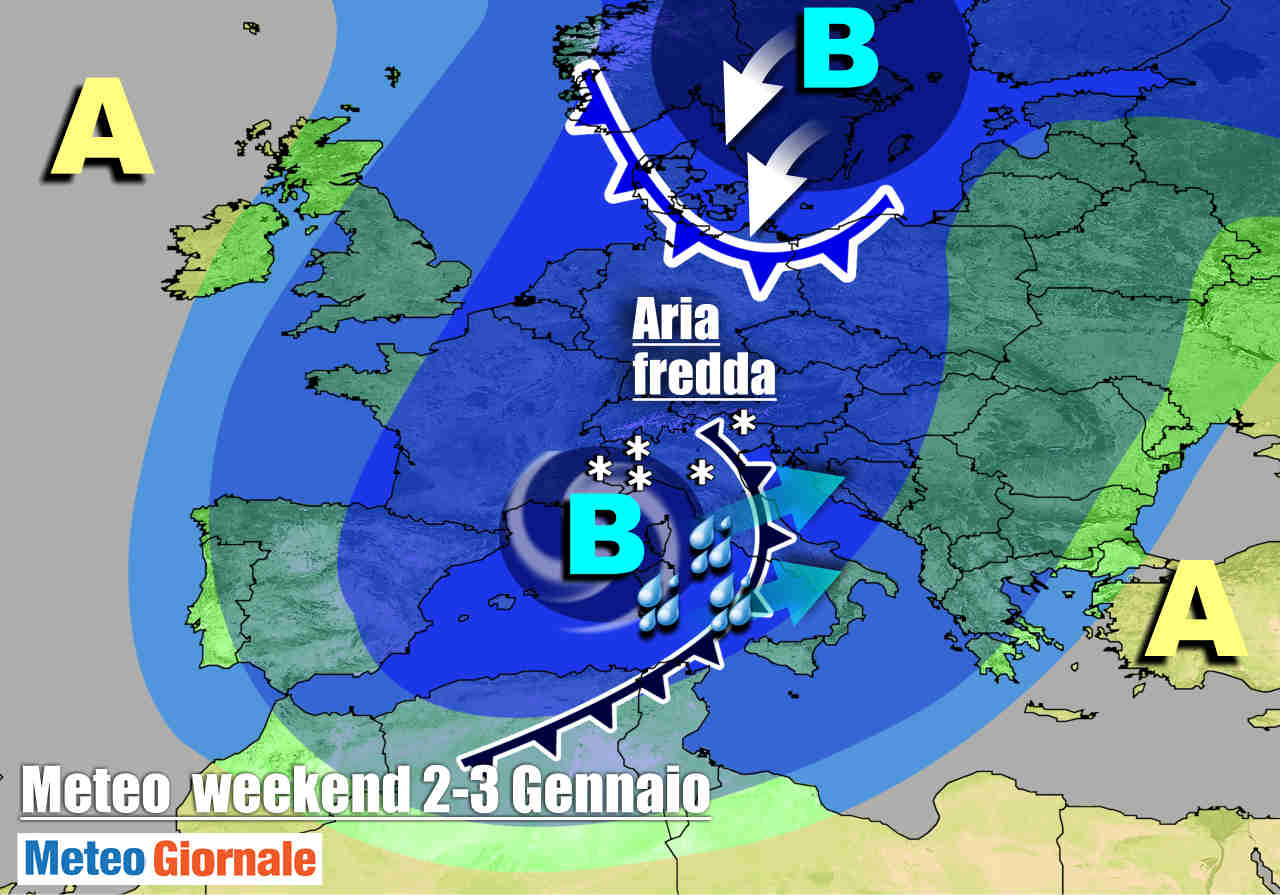 Meteo primi giorni del 2021