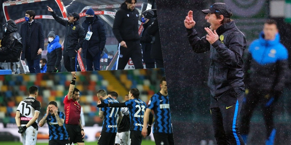 Udinese-Inter finisce tra le proteste: Conte e giocatori nervosi