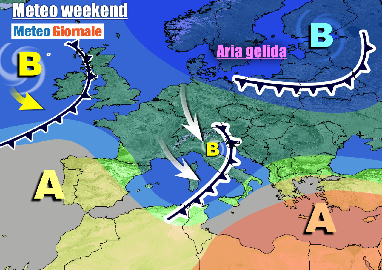 Il quadro dell'evoluzione attesa nel weekend