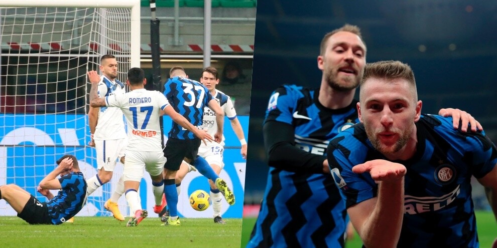 Skriniar da attaccante decide Inter-Atalanta: vola Conte