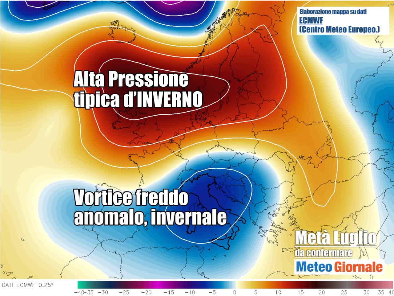 meteo stop estate con anomalie pesantissime - STOP Meteo Estate Goccia d’Aria Fredda dalla Rotta Italia. Rischio Temporali