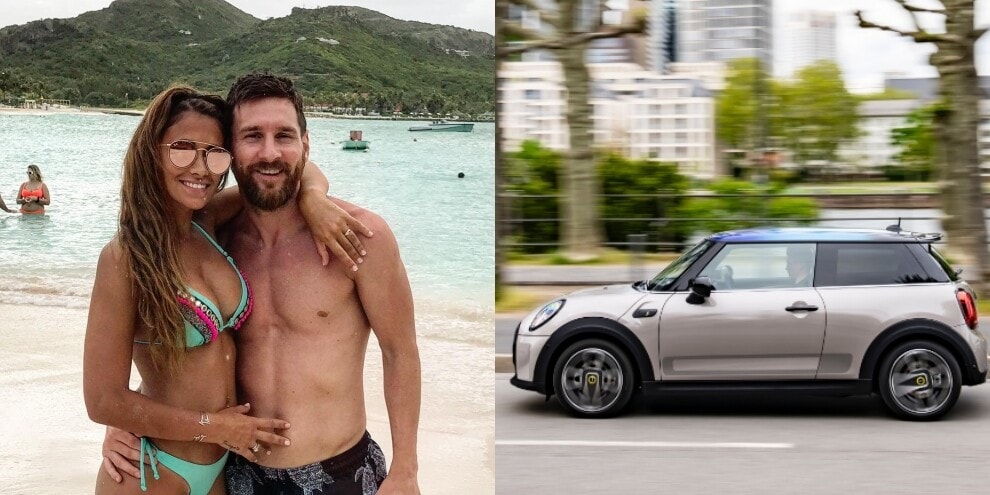 Messi e Antonela: a Parigi senza auto di lusso ma con la Mini elettrica